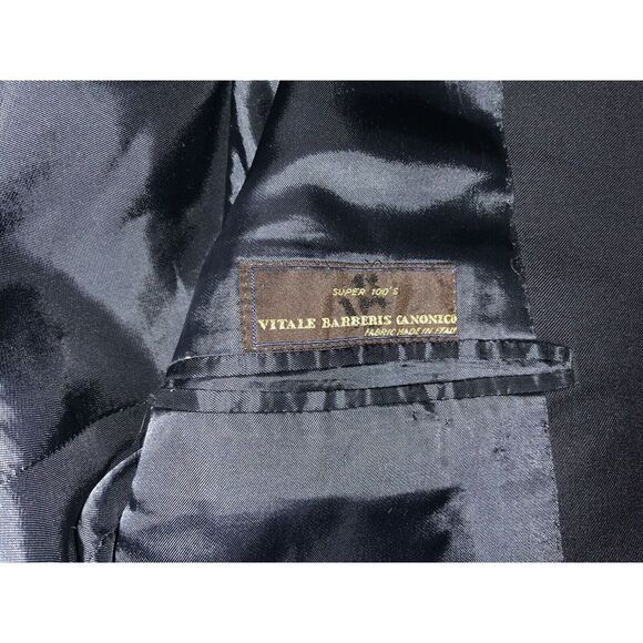 Vitale Barberis Canonico CHIAVARI 2Button Jacket  Super 100sNAVY 42R - Picture 10 of 12
